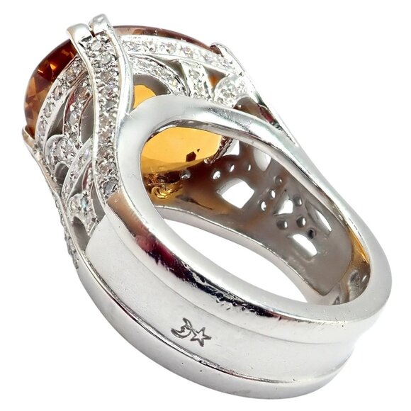 Kieselstein Cord Platinum 2.5ct Diamond Golden Citrine Cockatil Ring 1999 sz 6.5 - Picture 14 of 15
